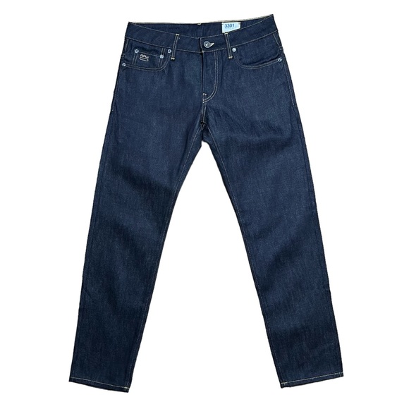 G-Star Raw Men’s 3301 Low Tapered Button Fly Dark Wash Jeans NWOT Sz 30 X 30 - Picture 2 of 16
